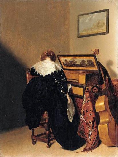 Pieter Codde Lady Seated at Virginals Norge oil painting art